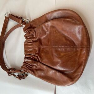 Aldo Genuine Leather Hobo Bag Womens Brown Slouchy Shoulder Bag Good Condition